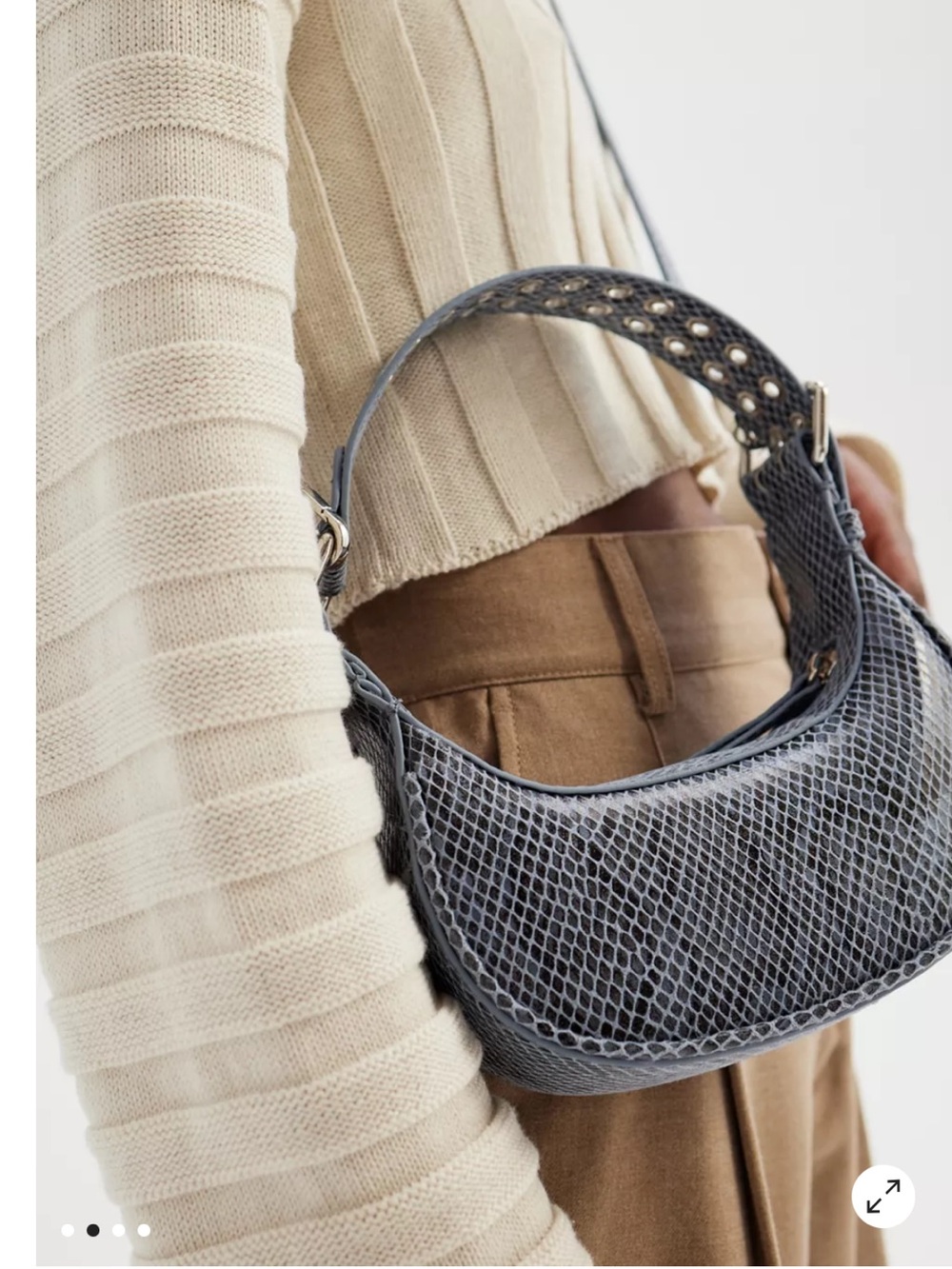 Urban Outfitters UO Lucy Mini Classic Crescent Bag. Snakeskin - Picture 2 of 8